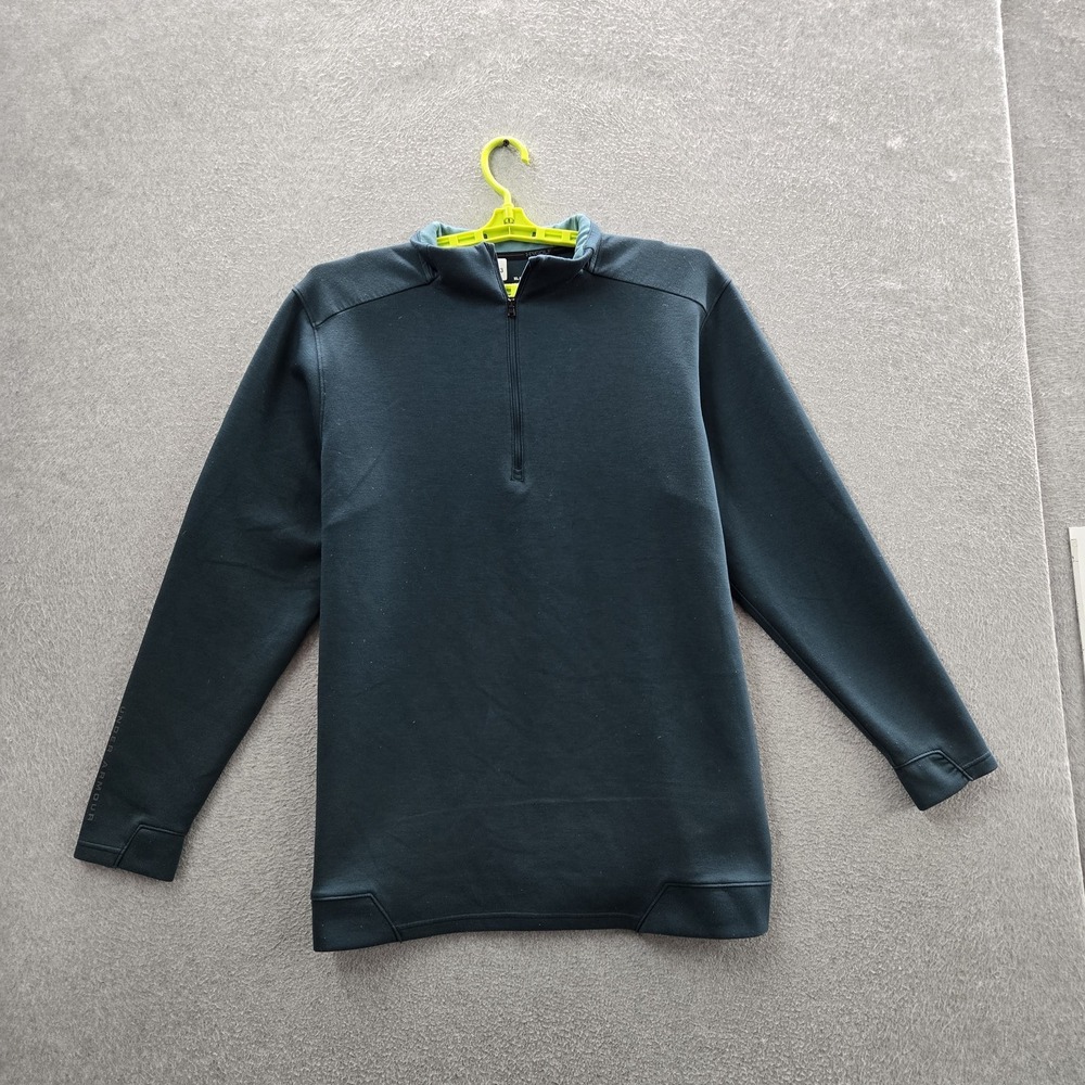 Under Armour Men Sweatshirt XL Dark Green Fleece Quarter Zip Coldgear